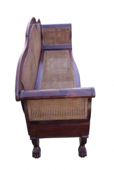 Anglo Indian Rosewood And Caned Settee