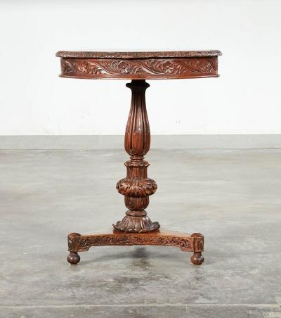 Anglo Indian Specimen Rosewood Carved Table