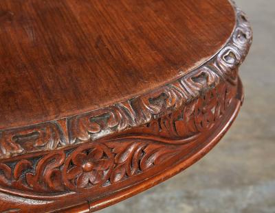 Anglo Indian Specimen Rosewood Carved Table