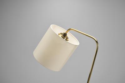 Angular Brass Floor Lamp with Spiral Decoration Finland 1950s