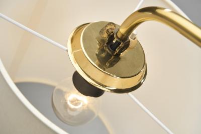 Angular Brass Floor Lamp with Spiral Decoration Finland 1950s