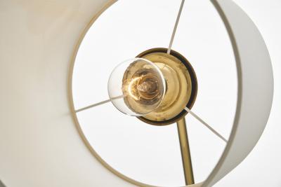 Angular Brass Floor Lamp with Spiral Decoration Finland 1950s