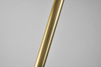 Angular Brass Floor Lamp with Spiral Decoration Finland 1950s