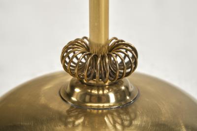 Angular Brass Floor Lamp with Spiral Decoration Finland 1950s
