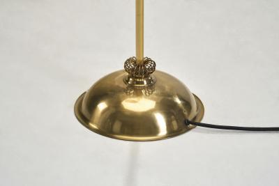 Angular Brass Floor Lamp with Spiral Decoration Finland 1950s
