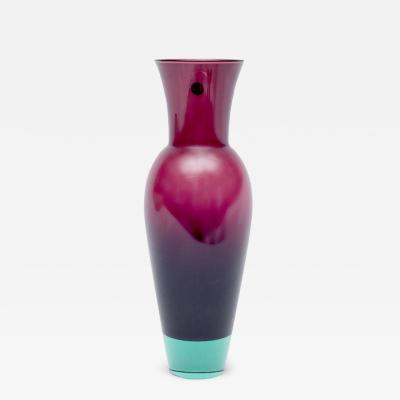 Anja Kjaer Holmegaard Glasvaerk Harlekin Vase by Anja Kjaer in Purple and Green Denmark