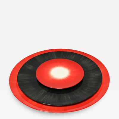 Ann Demeulemeester for Serax D Dinner Plates in Black Off White Red