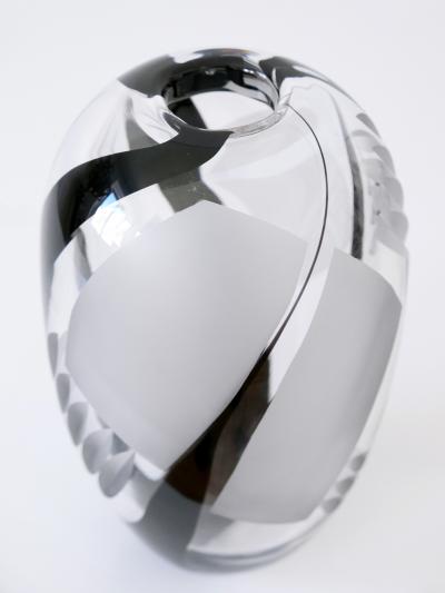 Anna Ehrner Unique Art Glass Vase by Anna Ehrer for Kosta Boda Sweden 1992 Signed