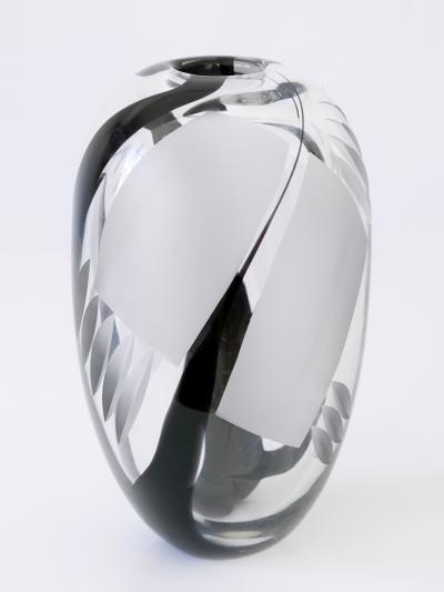 Anna Ehrner Unique Art Glass Vase by Anna Ehrer for Kosta Boda Sweden 1992 Signed