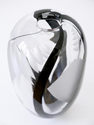 Anna Ehrner Unique Art Glass Vase by Anna Ehrer for Kosta Boda Sweden 1992 Signed