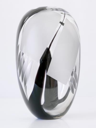 Anna Ehrner Unique Art Glass Vase by Anna Ehrer for Kosta Boda Sweden 1992 Signed