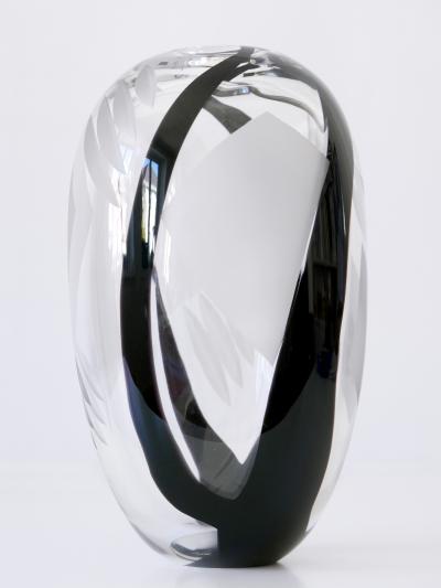 Anna Ehrner Unique Art Glass Vase by Anna Ehrer for Kosta Boda Sweden 1992 Signed
