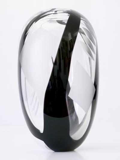 Anna Ehrner Unique Art Glass Vase by Anna Ehrer for Kosta Boda Sweden 1992 Signed