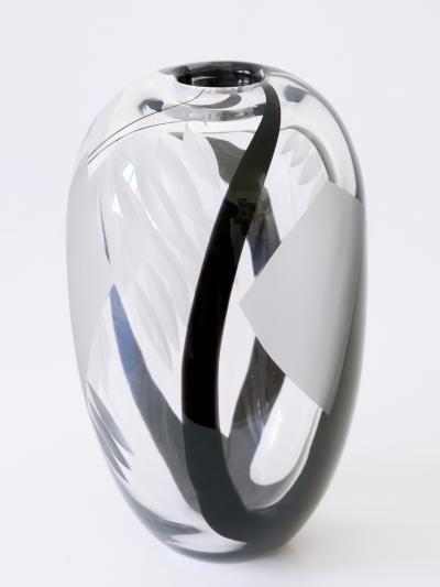 Anna Ehrner Unique Art Glass Vase by Anna Ehrer for Kosta Boda Sweden 1992 Signed
