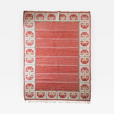 Anna Greta SJOQUIST N SWEDISH WOOL FLAT WEAVE RUG BY ANNA GRETA SJOQUIST N