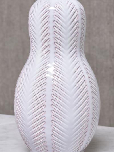 Anna Lisa Thomson Anna Lisa Thomson Feather Pattern Ceramic Table Lamp Upsala Ekeby Sweden 1940s
