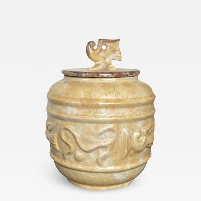 Anna Lisa Thomson Bird Themed Lidded Urn by Anna Lisa Thomson