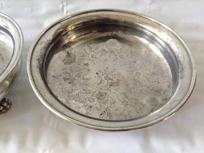 Anna Petrus Pair of Pewter Bawls by Anna Petrus