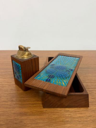 Annemarie Davidson Annemarie Davidson Ghostline Enamel and Wood Lighter and Box