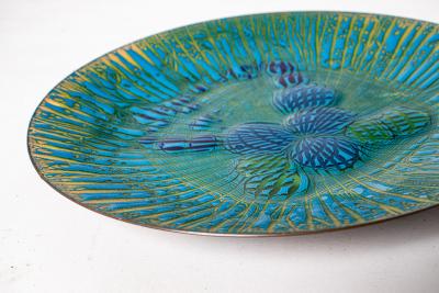 Annemarie Davidson Extra Large Annemarie Davidson Ghostline Enamel Plate California 1960s