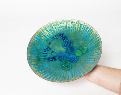 Annemarie Davidson Extra Large Annemarie Davidson Ghostline Enamel Plate California 1960s