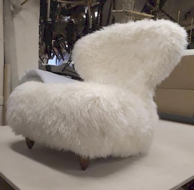 Annie Hieronimus Annie Hieronimus for Cinna Pair of Chair Covered in Mohair Faux Fur