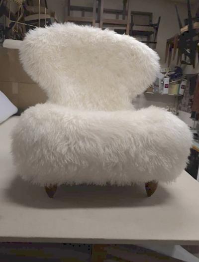 Annie Hieronimus Annie Hieronimus for Cinna Pair of Chair Covered in Mohair Faux Fur