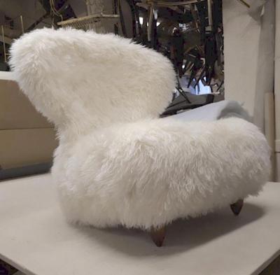 Annie Hieronimus Annie Hieronimus for Cinna Pair of Chair Covered in Mohair Faux Fur