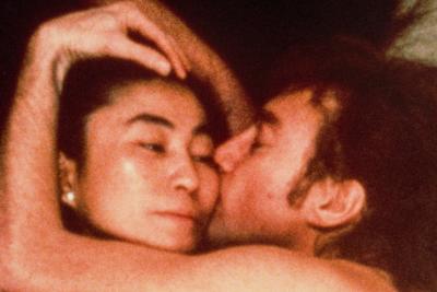 Annie Leibovitz Framed Portrait Titled John Lennon and Yoko Ono 1980