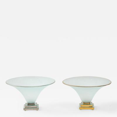 Annieglass Studio Art Glass Footed Bowls
