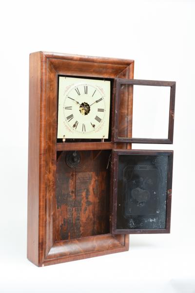 Ansonian Burled Walnut Case Wall Clock