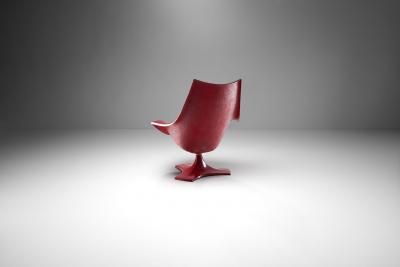 Antero Poppius Red Fibreglass Amicus Armchair by Antero Poppius Finland 1970s