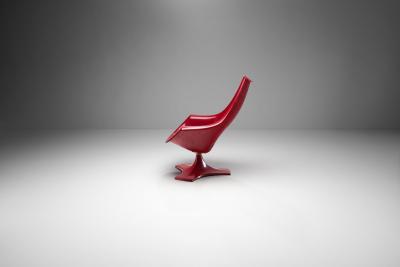 Antero Poppius Red Fibreglass Amicus Armchair by Antero Poppius Finland 1970s