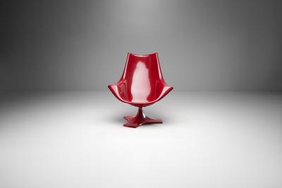 Antero Poppius Red Fibreglass Amicus Armchair by Antero Poppius Finland 1970s
