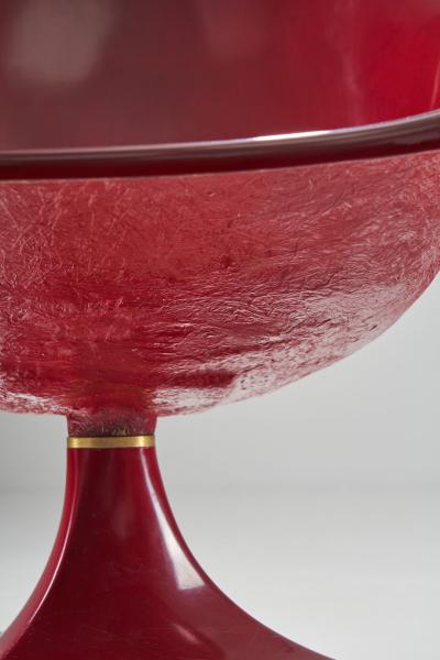 Antero Poppius Red Fibreglass Amicus Armchair by Antero Poppius Finland 1970s