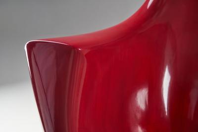 Antero Poppius Red Fibreglass Amicus Armchair by Antero Poppius Finland 1970s