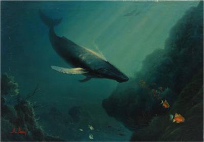 Anthony Casay Anthony Casay Signed Marine Life Painting 1989