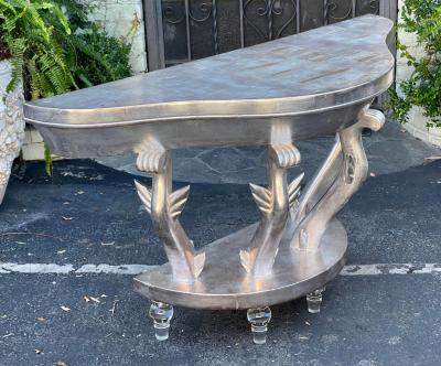 Anthony R J Powell Art Deco Style Anthony R J Powell Silver Giltwood Console