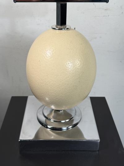 Anthony Redmile MODERNIST CHROME OSTRICH EGG LAMP