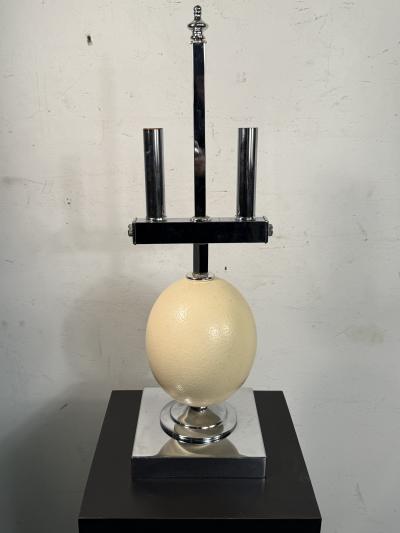 Anthony Redmile MODERNIST CHROME OSTRICH EGG LAMP