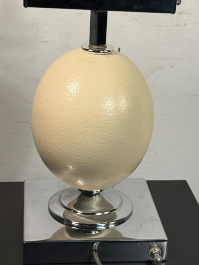 Anthony Redmile MODERNIST CHROME OSTRICH EGG LAMP