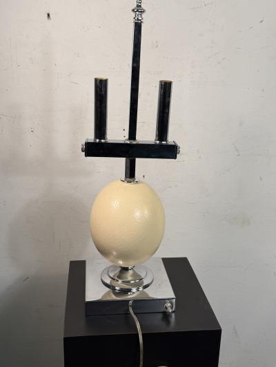 Anthony Redmile MODERNIST CHROME OSTRICH EGG LAMP