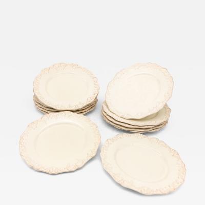 Anthropologie Stoneware Oval Dinner Plates Set of 12 Portugal Circa 2007