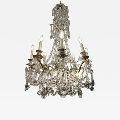Antique 12 bulb Crystal Chandelier