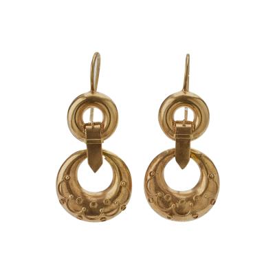 Antique 15K Gold Pendant Earrings