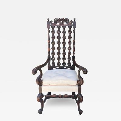 Antique 17th C William Walnut Walnut Arm Chair