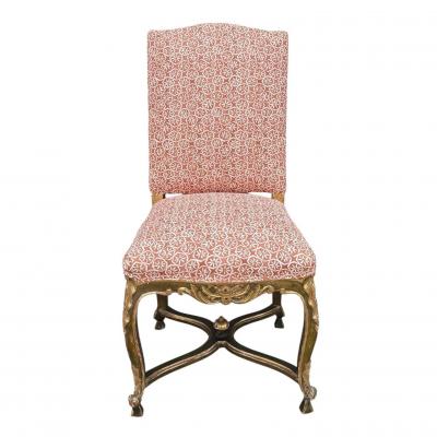 Antique 18 C Louis XIV Style Giltwood Side Chair 1 of 2