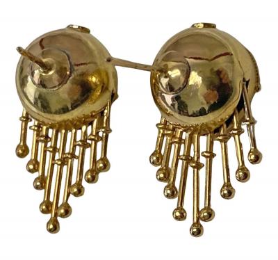 Antique 18K etruscan tassel drop Earrings English C 1860