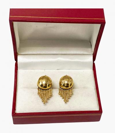 Antique 18K etruscan tassel drop Earrings English C 1860