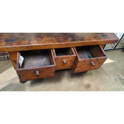 Antique 18c British Colonial Rustic Side Table